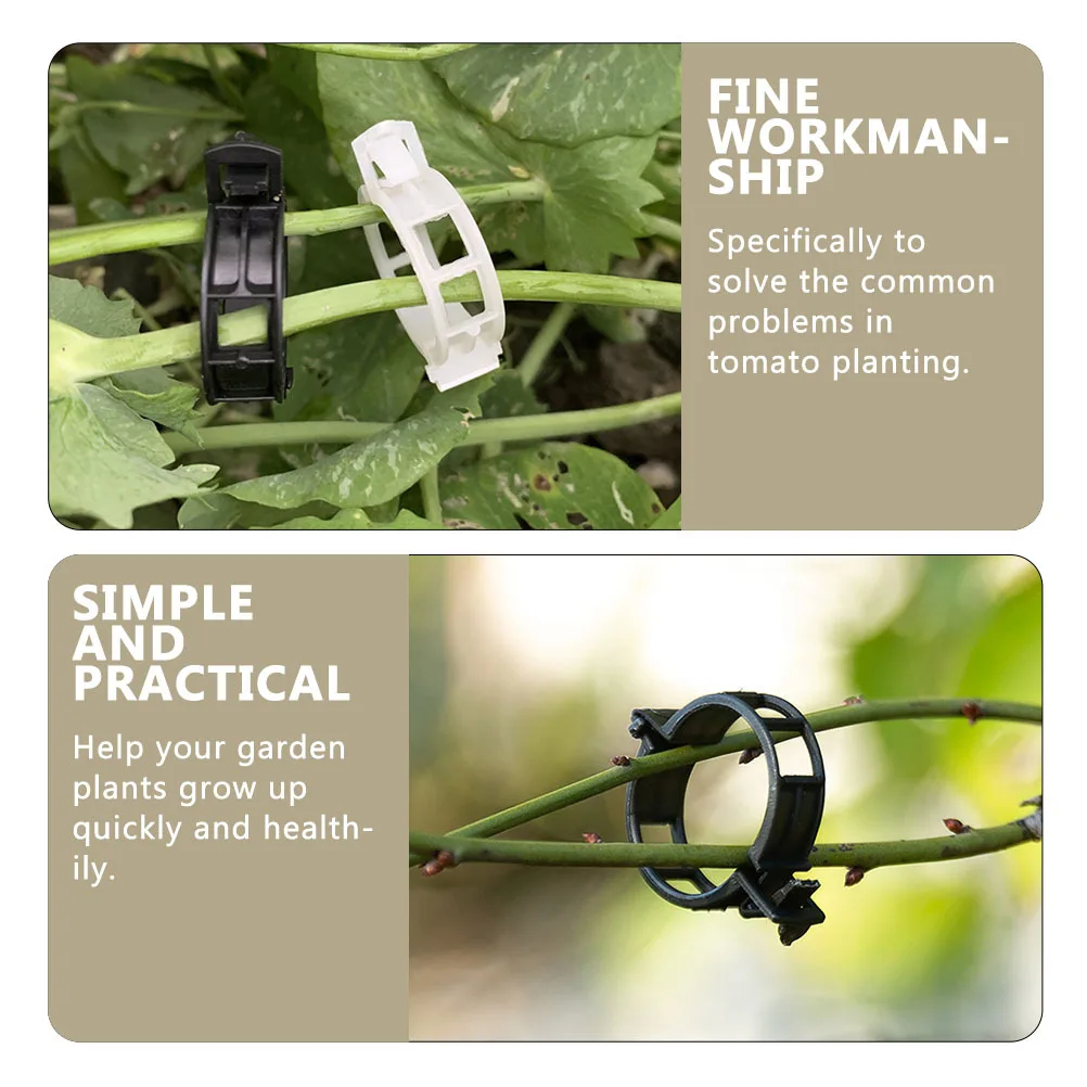 

100pcs Plant Clips For Tomato Stem Support Garden Fixing Clips Flower Vine Clamp Plastic Plant Support Clip Garden Supplies