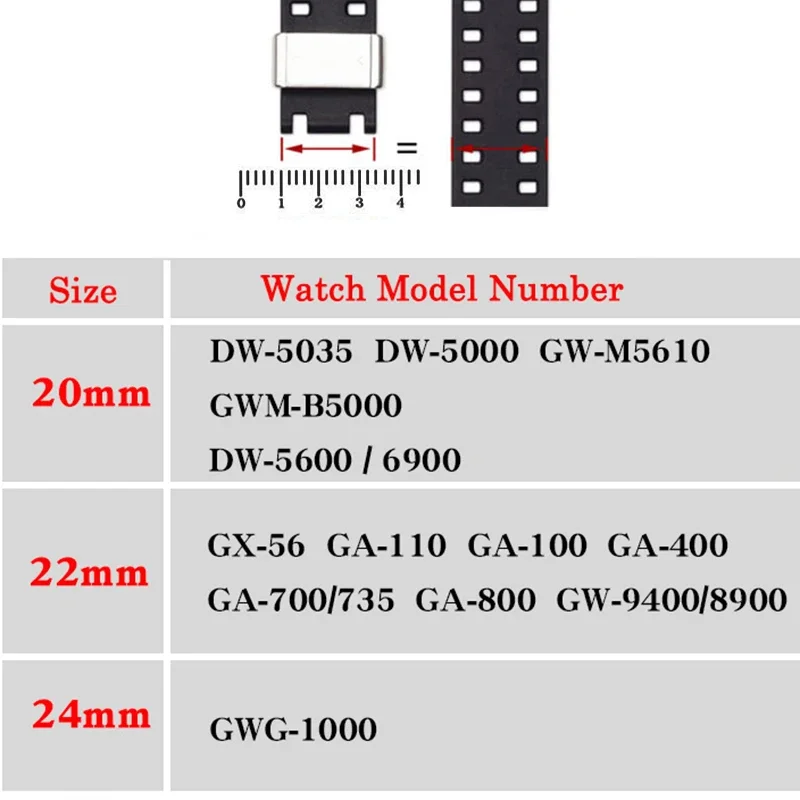 18/20/22mm Watch Band Locker Ring for Casio G-Shock GA110/400/700 GW9300 GG1000 DW5600 DW6900 GA2100 Metal Keeper Ring Buckle