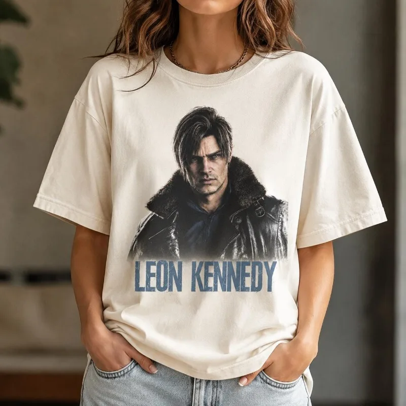 Leon Kennedy Vintage Shirt, Resident Evil Women's T-shirt, Summer New Unisex High Street T-shirt