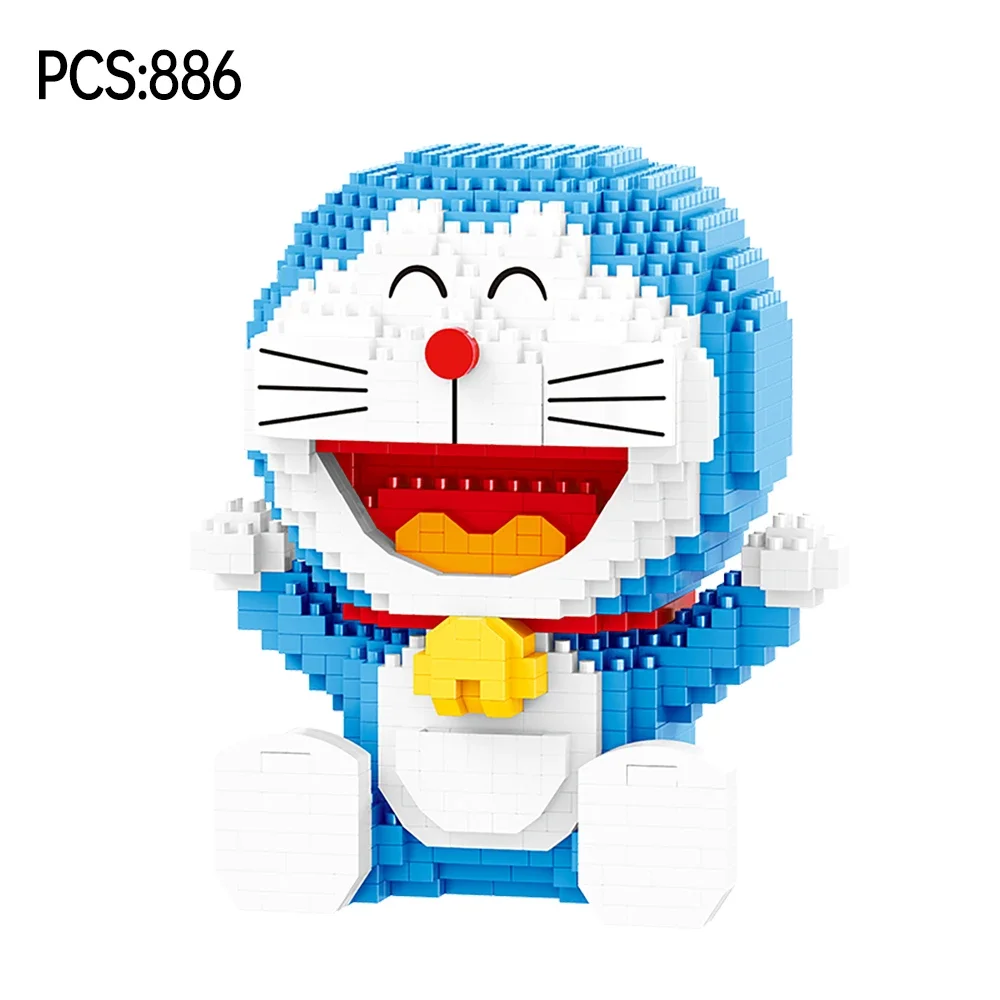 BALODY مكعبات بناء صغيرة Doraemon Mini DIY تجميع أنيمي نموذج - كتل ألعاب بلاستيكية للأطفال ABS