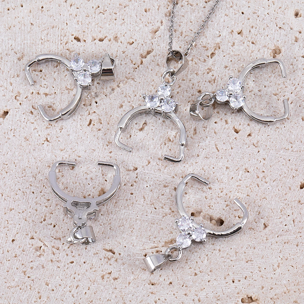 Micro-inlaid melon seed clasp copper pendant DIY road pass clip melon seed clasp clip for jade beads DIY necklace