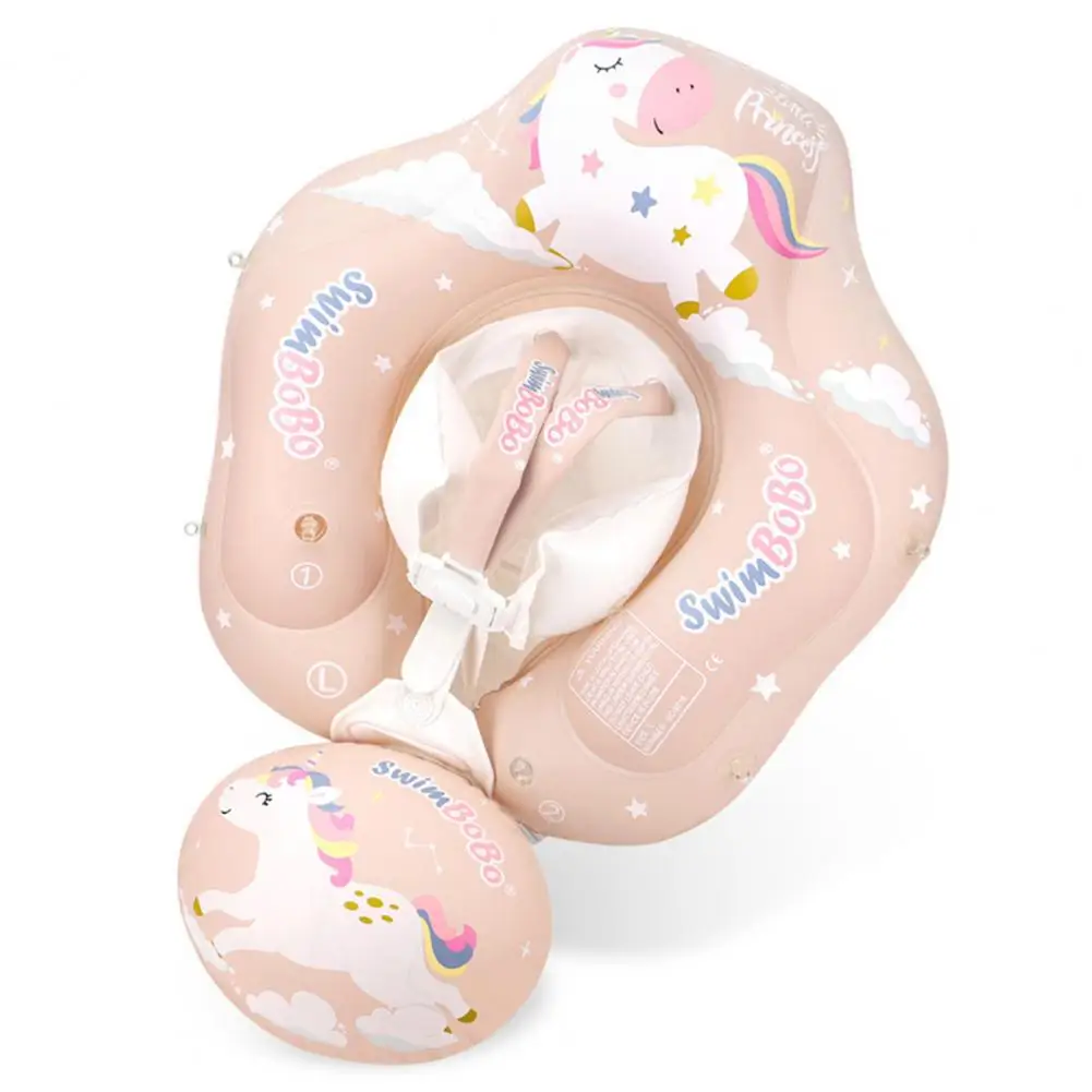 1 Set Swimming Circle Fun Float Swimming Circle with Back Airbags Adjustable Kids Swim Ring