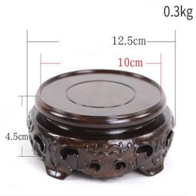 Base Solid Wood Bracket Teapot Flower Bottle Stone Fish Tank Incense Stove Buddha Statue Redwood Circular Base