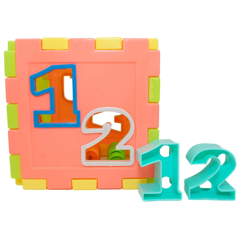 Baby Early Educational Box Toddler Shape Geometry Matching Number Counting Building Blocks Sorting Kids Cube Toy Clock Abacus