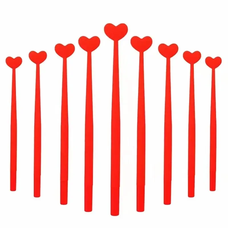 48PCS Creative Cute Heart shaped Shake Pen Neutral Pen Water Pen Red Love Student Stationery