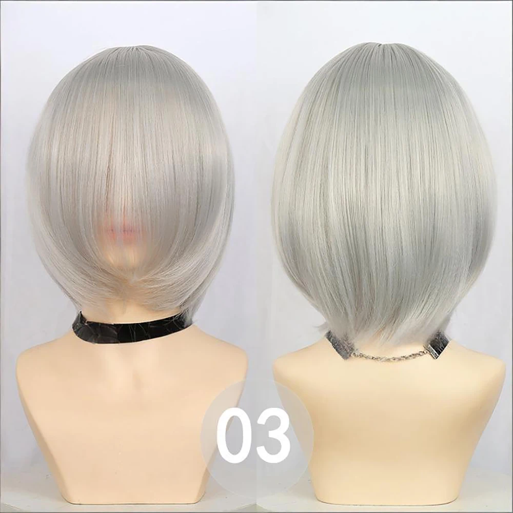 30cm Cosplay Synthetic Short Straight Hair With Bangs, Suitable For Both Men And Women, A Heat-Resistant Wig For Daily Parties