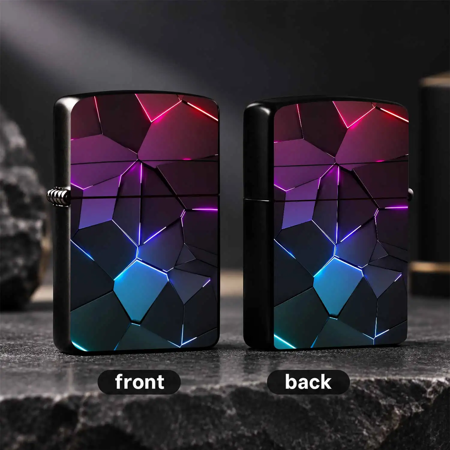 Cyber Geometric Neon Edgy Portable Lighter Trendy Gradient Glowing Line Decor Version Suitable For Daily Outdoor Multi Scenarios Creative Vibe Practical Carry Item Ideal For Gifting And Personal Use A Humorou And Interesting Lighter