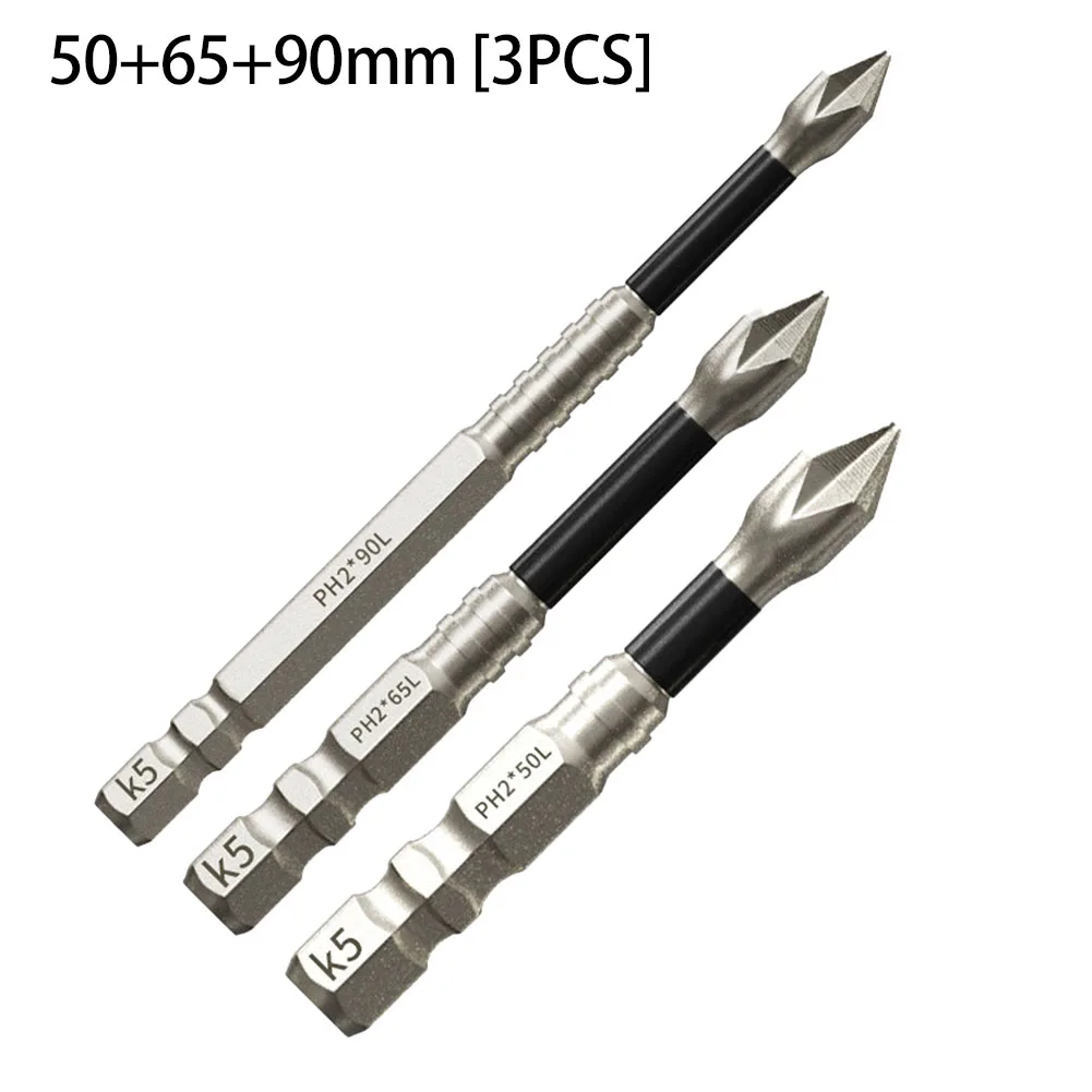 3/4/5pcs Cross Magnetic Screwdriver Bit  Alloy Steel Anti-Slip Drill Bits PH2 For Electric Screwdrivers Hand Drills Power Tool