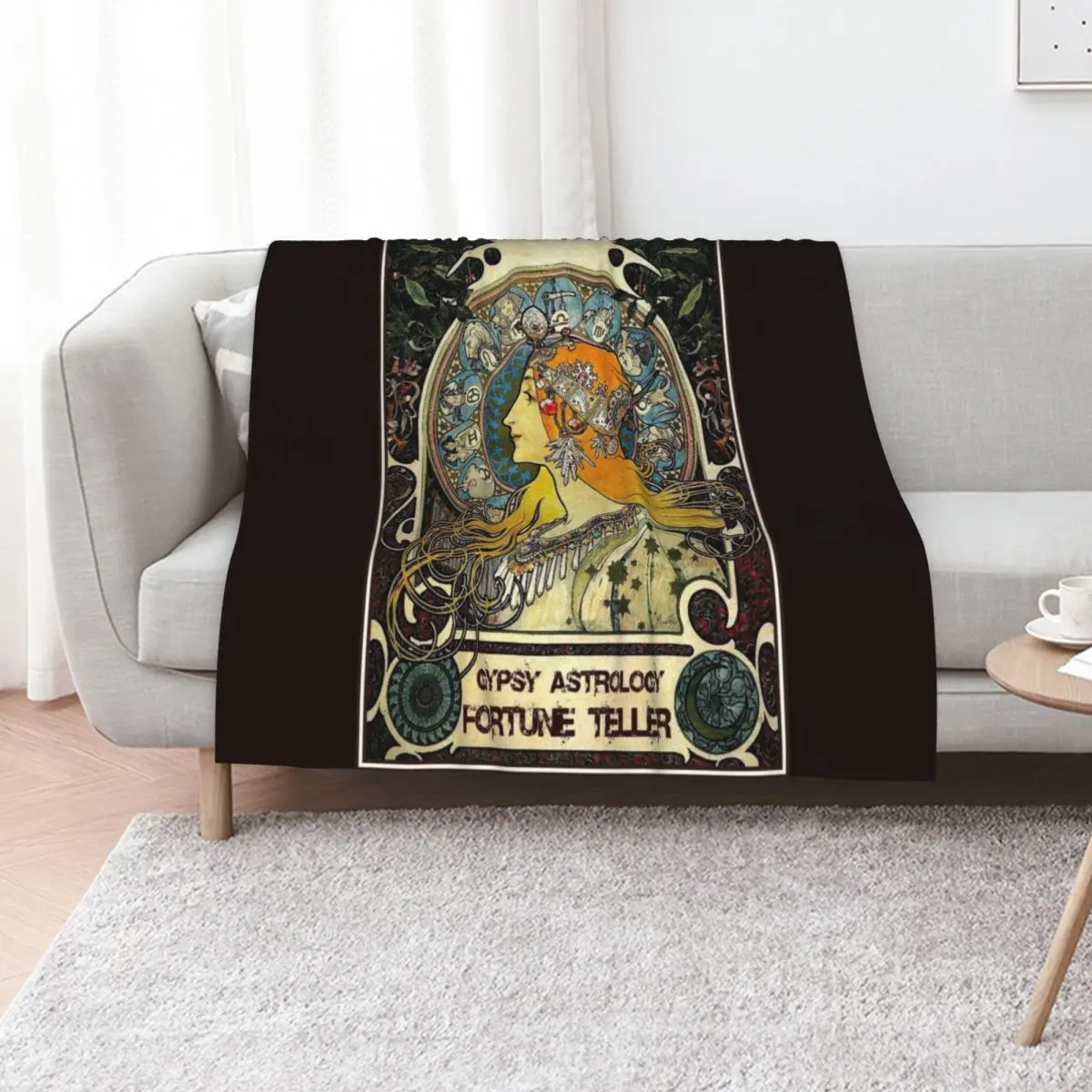 علم التنجيم الغجر؛ بطانية كلاسيكية مطبوعة على شكل عراف الحظ، سرير حراري عصري لفرن السفر لبطانيات الأطفال