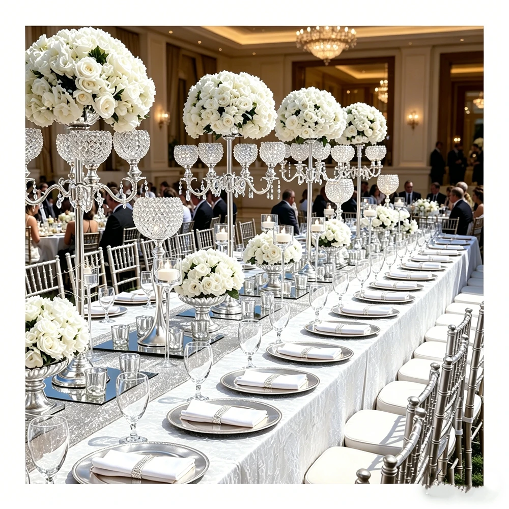 4-10 PCS 100-120cm Table Flower Rack  Tall Acrylic Crystal Wedding Road Lead Wedding Centerpiece Event Party Decoration