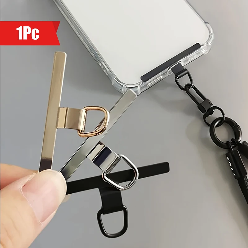 

1pcs Ultra-thin Stainless Steel Phone Tether Patch Gasket Cellphone Strap Parts Replacement Lanyard Safety Connect Piece