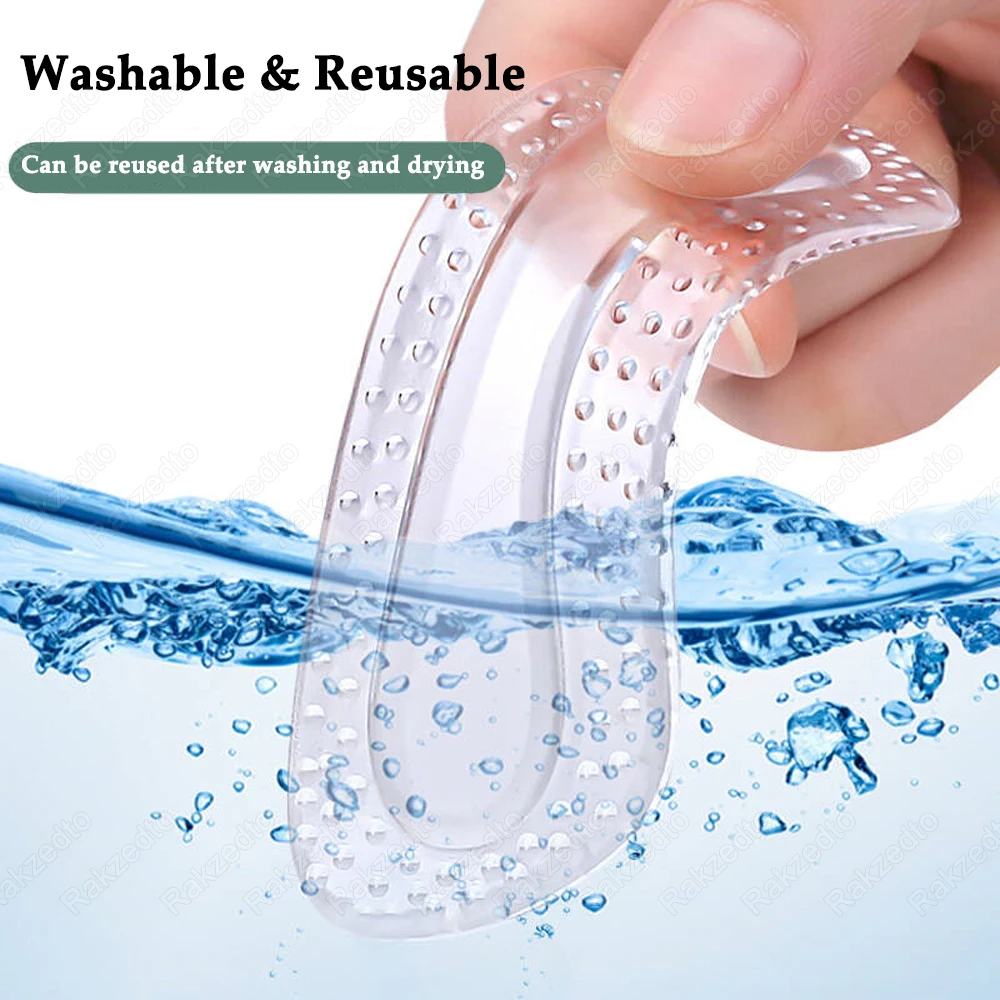 3Pairs Silicone Heel Protector Stickers for Shoes too Big Reduce Size High Heels Pain Relief Insole Non-Slip Anti-Wear Foot Pads