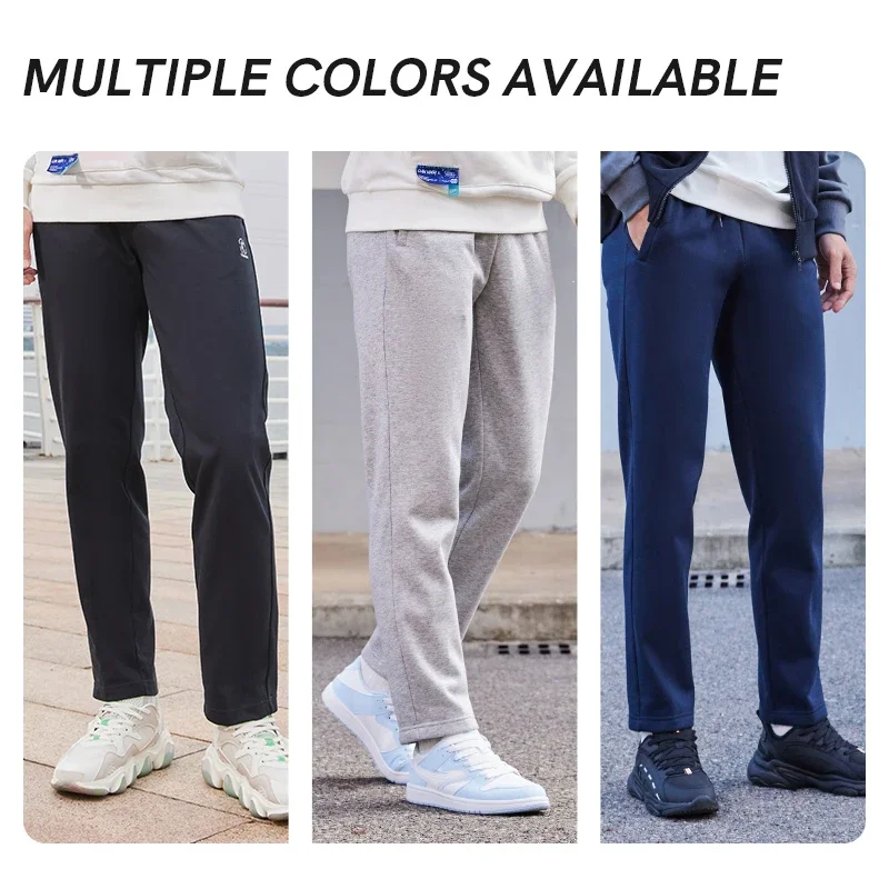 QIAODAN بنطال ذو قصة أرجل مستقيمة للرجال بنطال رياضي فضفاض غير رسمي بخصر مطاطي مع جيوب بنطلون للتنزه XKL33231320AR #4