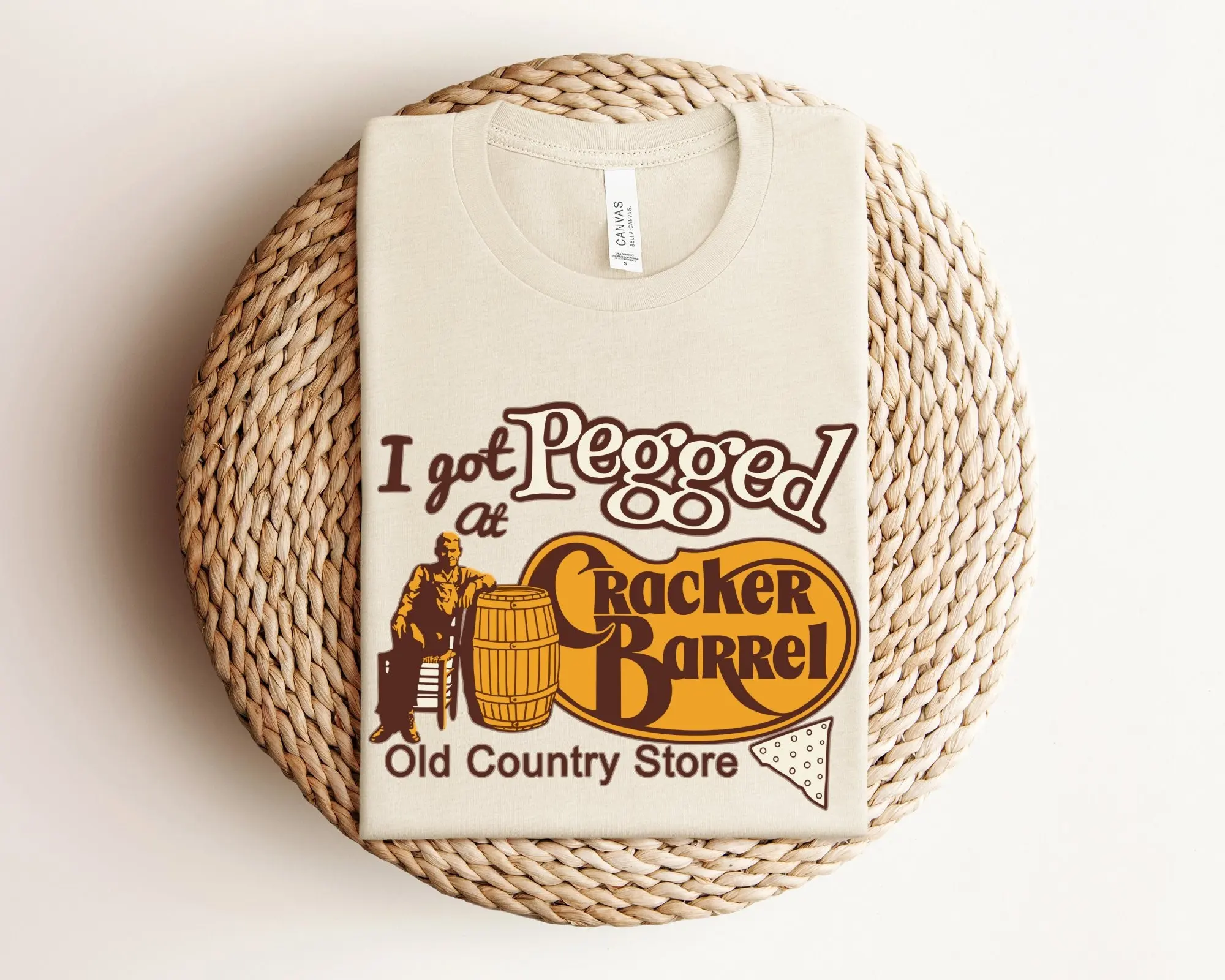 

I Got Pegged At Cracker Barrel Old Country Store Slogan Sweatshirt 2023 Voguish Vintage Farm Style Sweater Cotton Old Man Tops