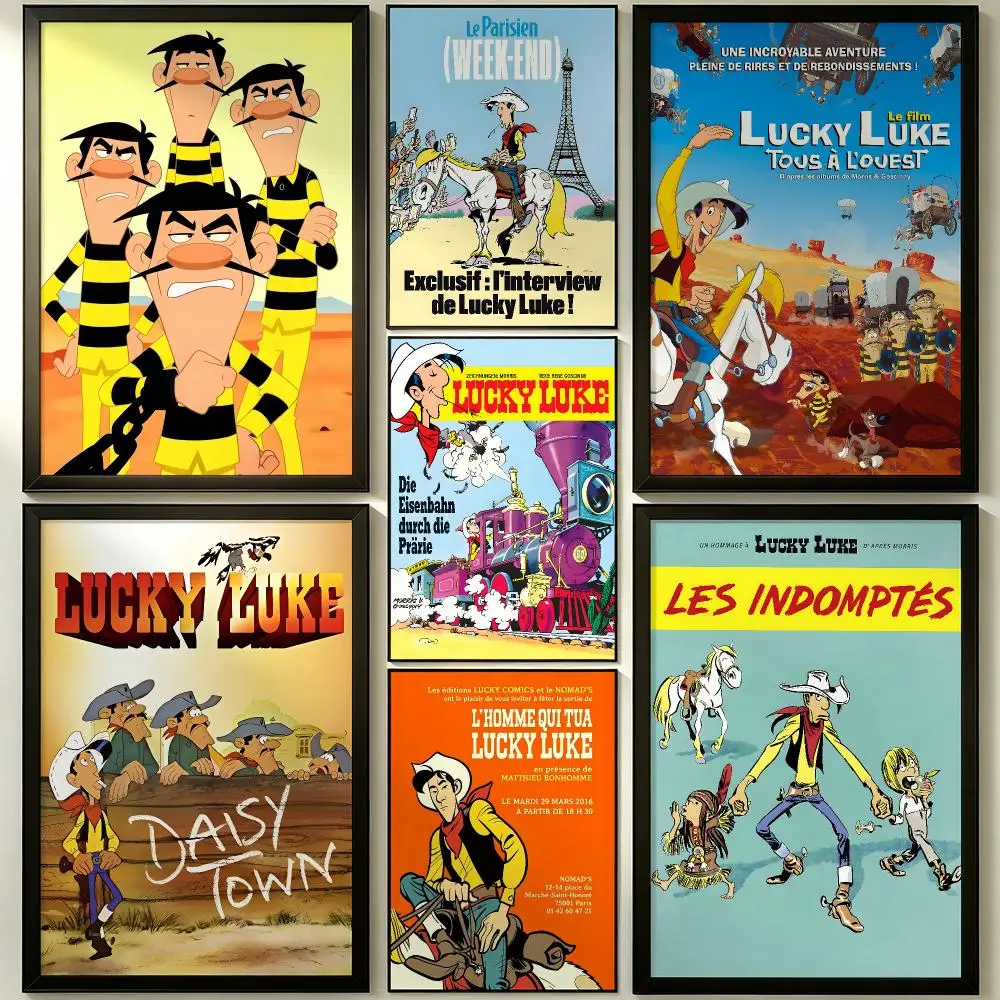 animation Lucky Luke Poster HD Poster Sophisticated Modern Aesthetic Wall Art For Living Room Bedroom Office Cafe Decor