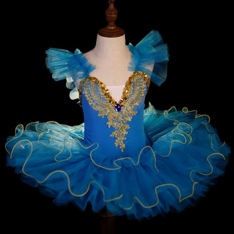 فستان توتو لرقص الباليه للفتيات ، ملابس رقص قصيرة الأكمام ، بدلة تمرين راقصة الباليه للأطفال ، تنورة ، زي أداء المرحلة المدرسية