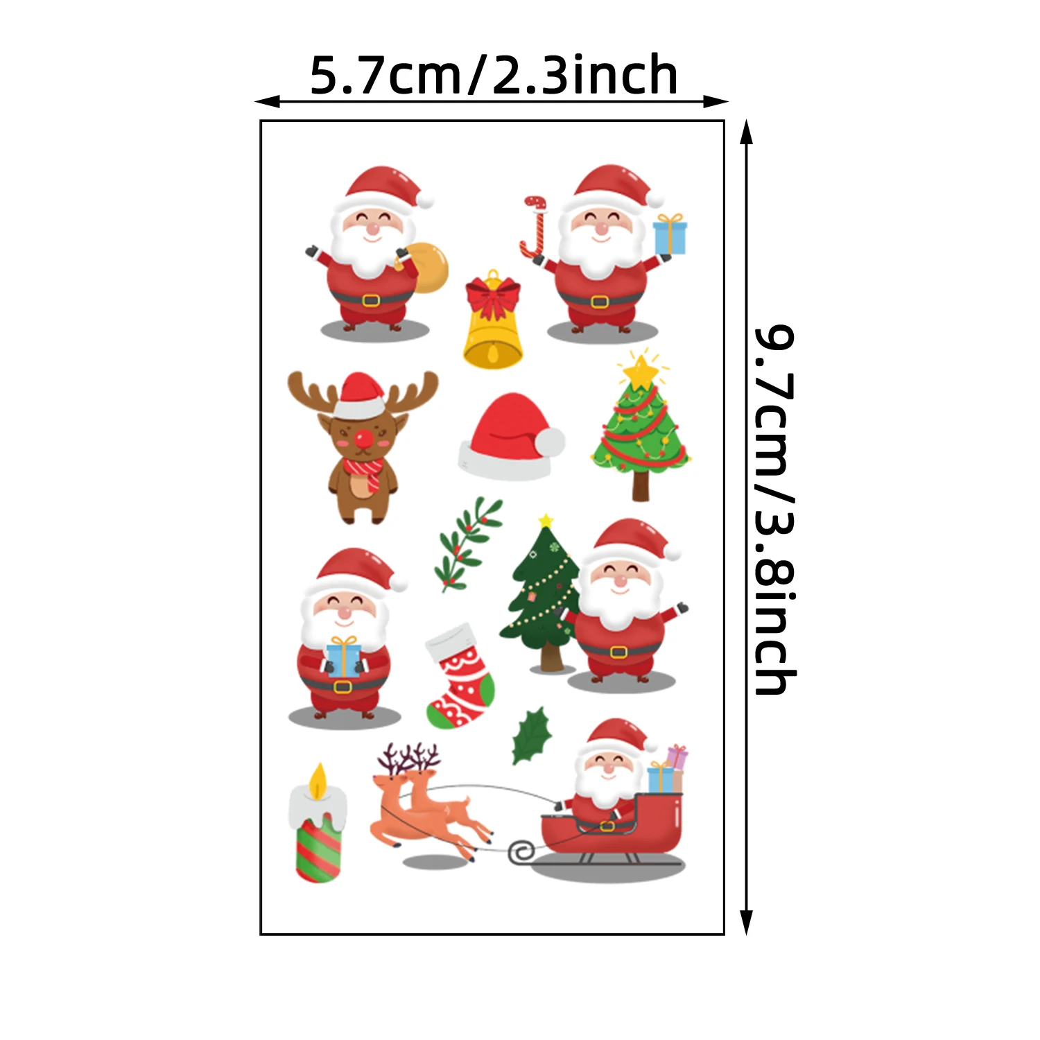 30 ورقة من ملصقات الوشم المؤقت مع أكثر من 300 عن عناصر عيد الميلاد الكرتونية، بما في ذلك سانتا كلوز وأشجار عيد الميلاد ورجل الثلج والهدايا وعناصر زينة عيد الميلاد. مناسبة كهدايا عيد الميلاد #4