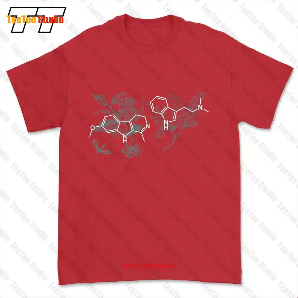 Ayahuasca Shamanism Dmt Molecule Botanical Illustration T-shirt Tee 5RV2