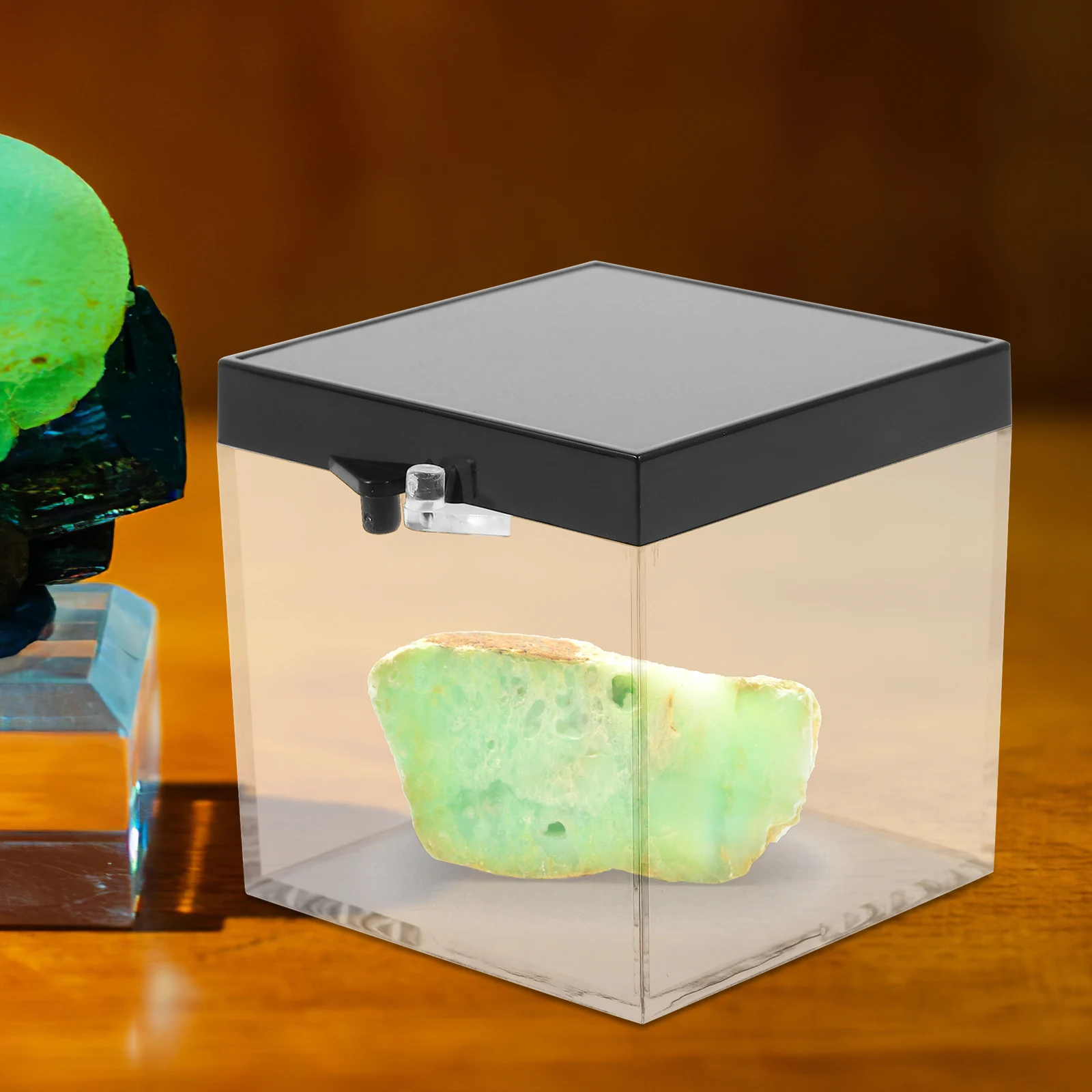 

6pcs Transparent Display Box Mineral Specimen Storage Case Clear Acrylic Container for Gemstones Rocks Crystals Organizing