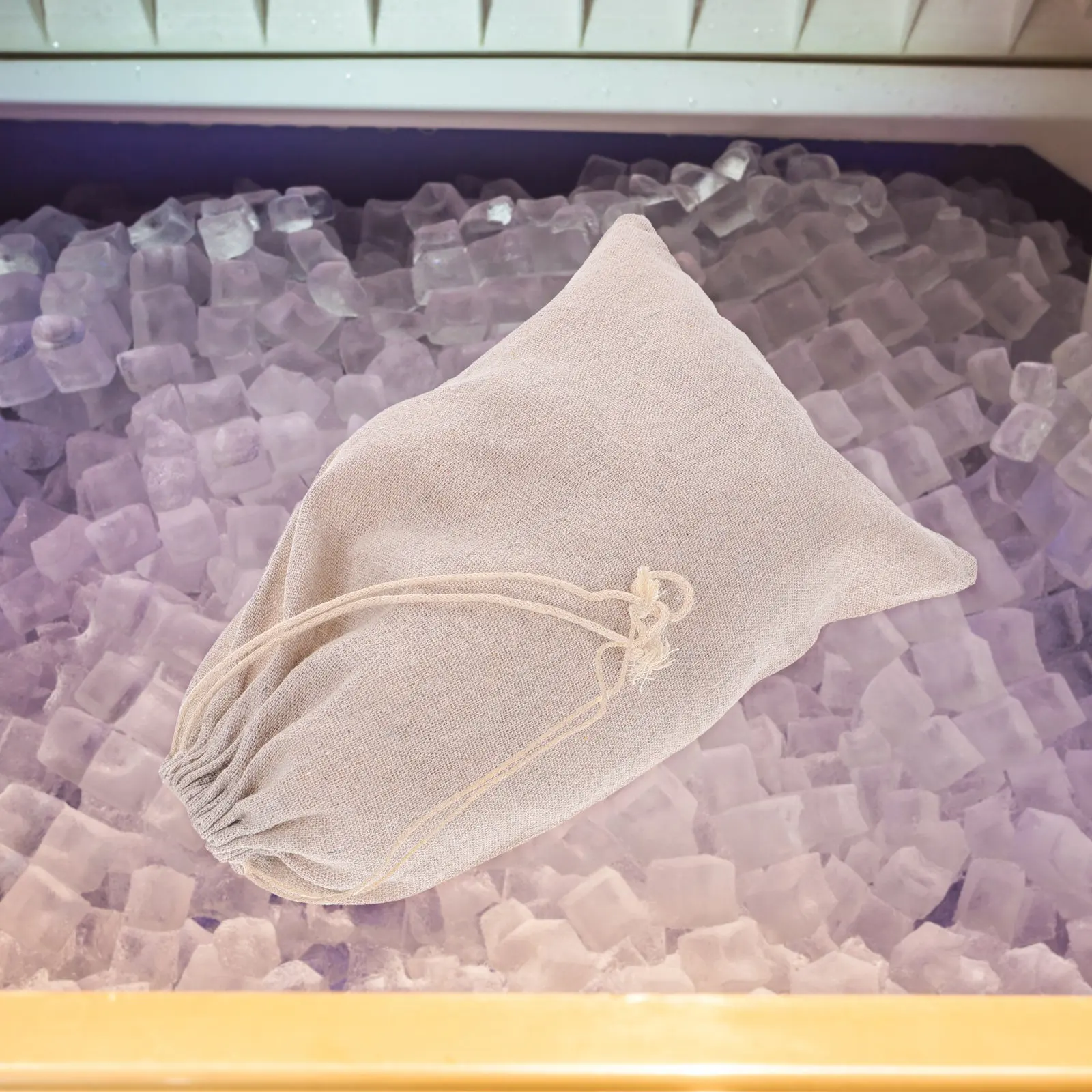 2Pcs Ice Bag Accessories Reusable Cotton Fabric Crush Resistant Crushed Ice Pouches for Bar Use Fabric Crushed Bag