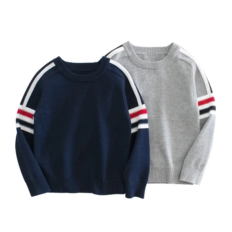 

2023 Spring Children's Sweater for Boys Girls Clothes 100% Cotton Korea Japan Knitwear Casual Sport Sweaters