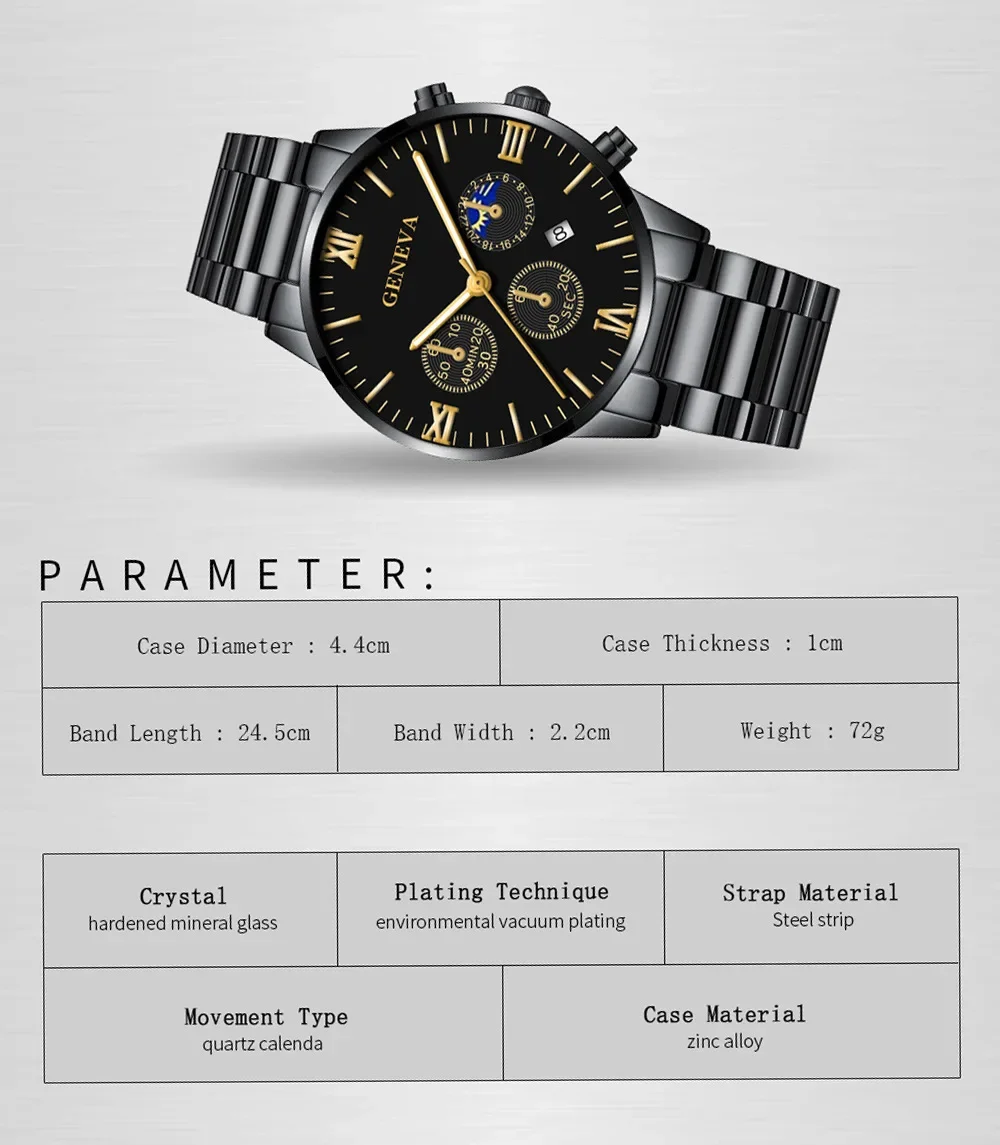 Luxury Fashion Men Watches Stainless Steel Quartz Clock Brand Business Calendar Date Leather Casual Watch for Man reloj hombre