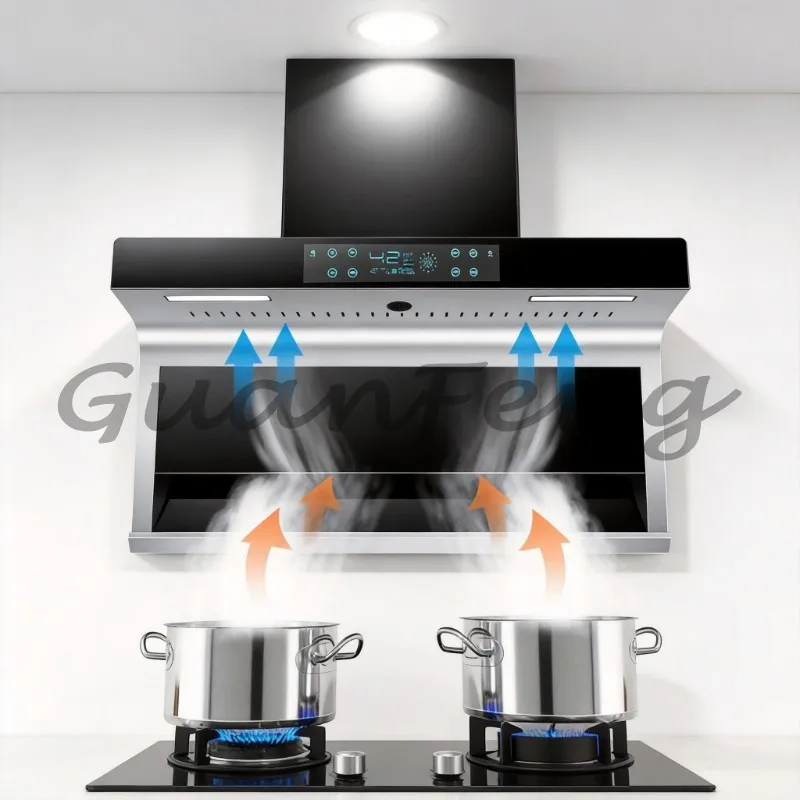 Stainless‑Steel Kitchen Range Hood, High‑Suction Touch‑Control Cooker Extractor Hood With Automatic Self‑Cleaning Function-image