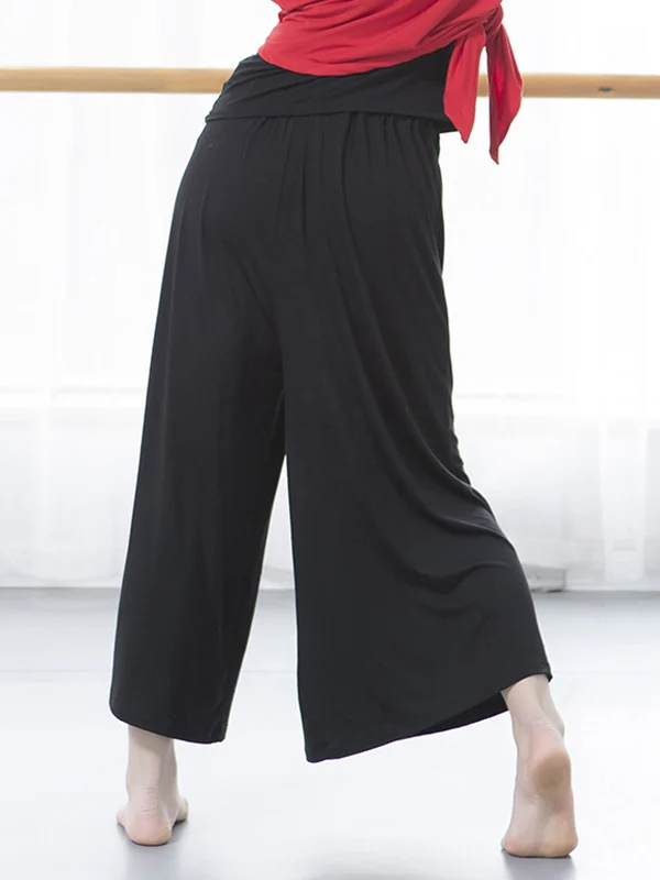크리스마일 여성용 편안한 댄스 와이드 레그 팬츠 드레이프드 스트레치 루즈 솔리드 봄 여름 댄스 홈 캐주얼 릴랙스 여성 바지