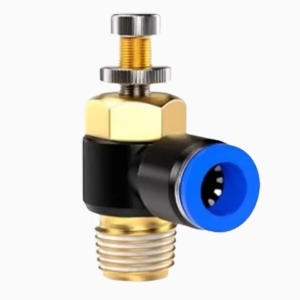 Pneumatic throttle valve adjustable tracheal joint speed regulating valve cylinder pressure regulation SL4*6/8-M5/02/01
