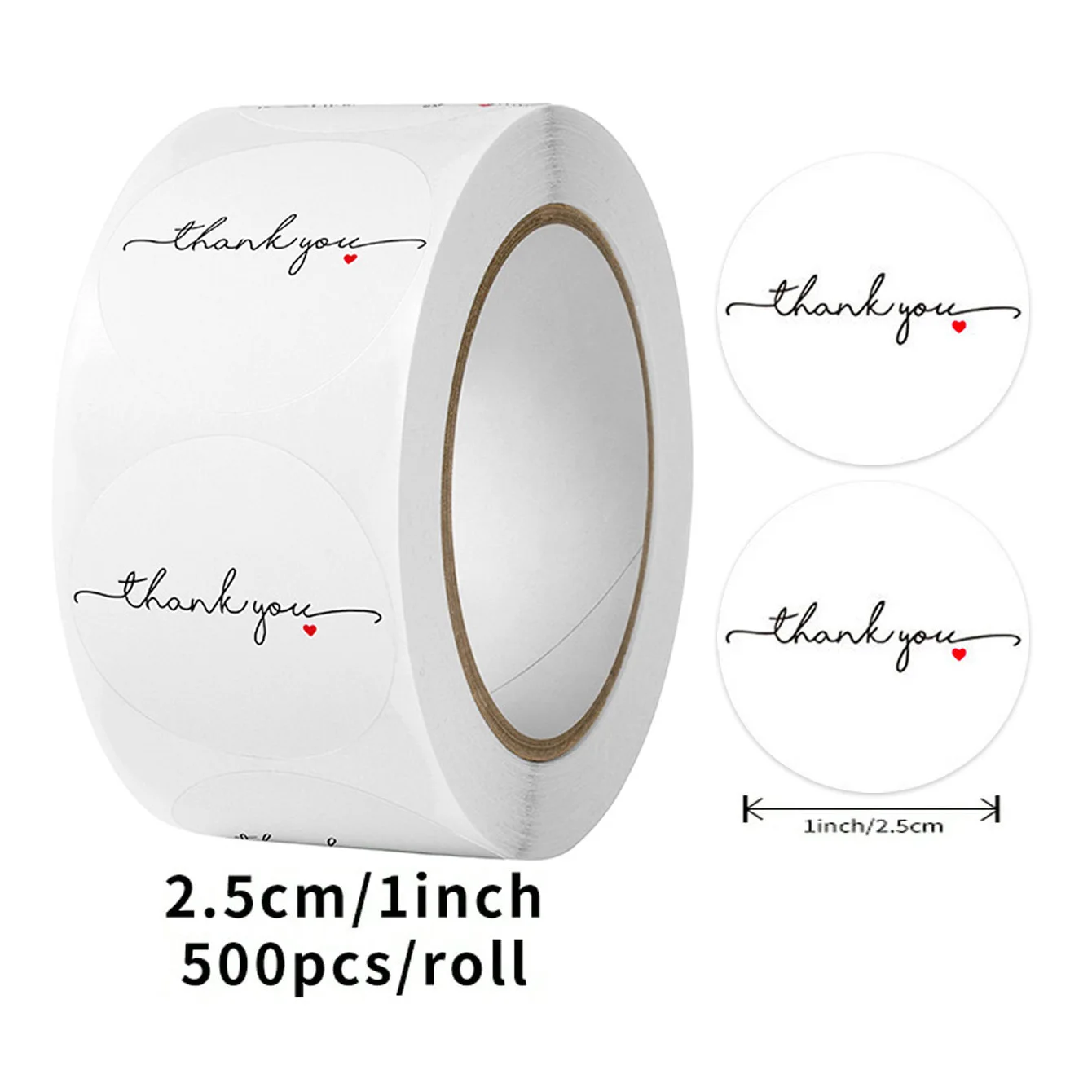500Pcs Round Thank You Stickers, Adhesive Sealing Labels for Gift Wrapping, Bouquets & Holiday Decoration
