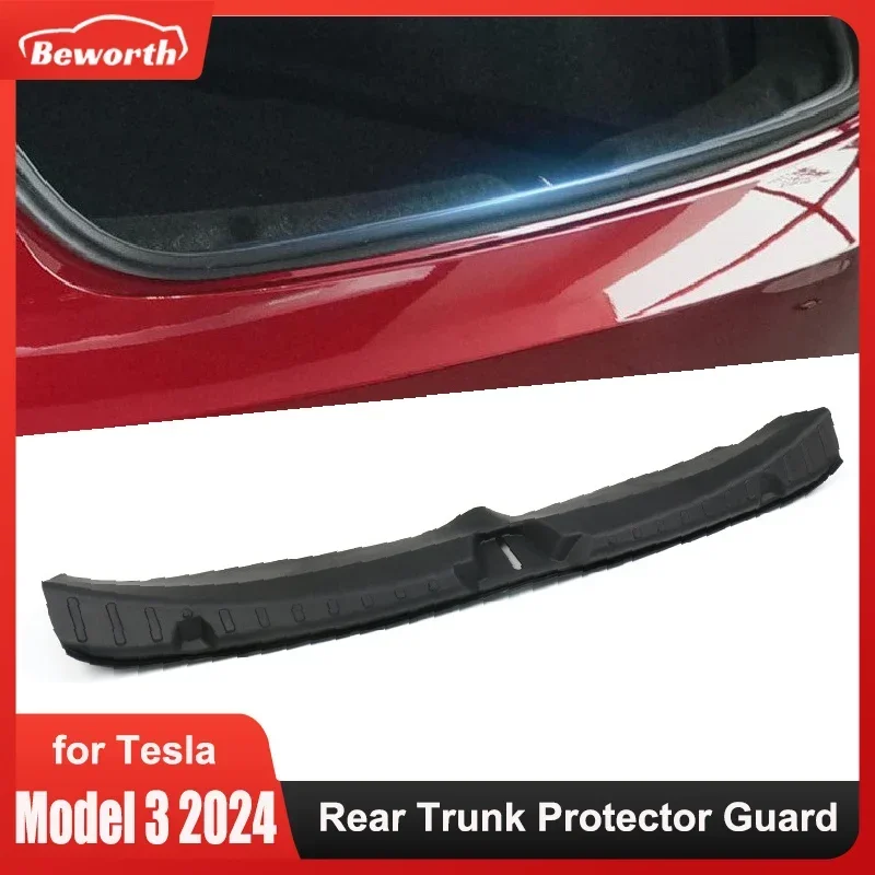 

Trunk Threshold Strip For Tesla Model 3 Highland 2024 Rubber Guard Door Sill Anti Scratch Protection Strip Rear Cargo Cover Pad