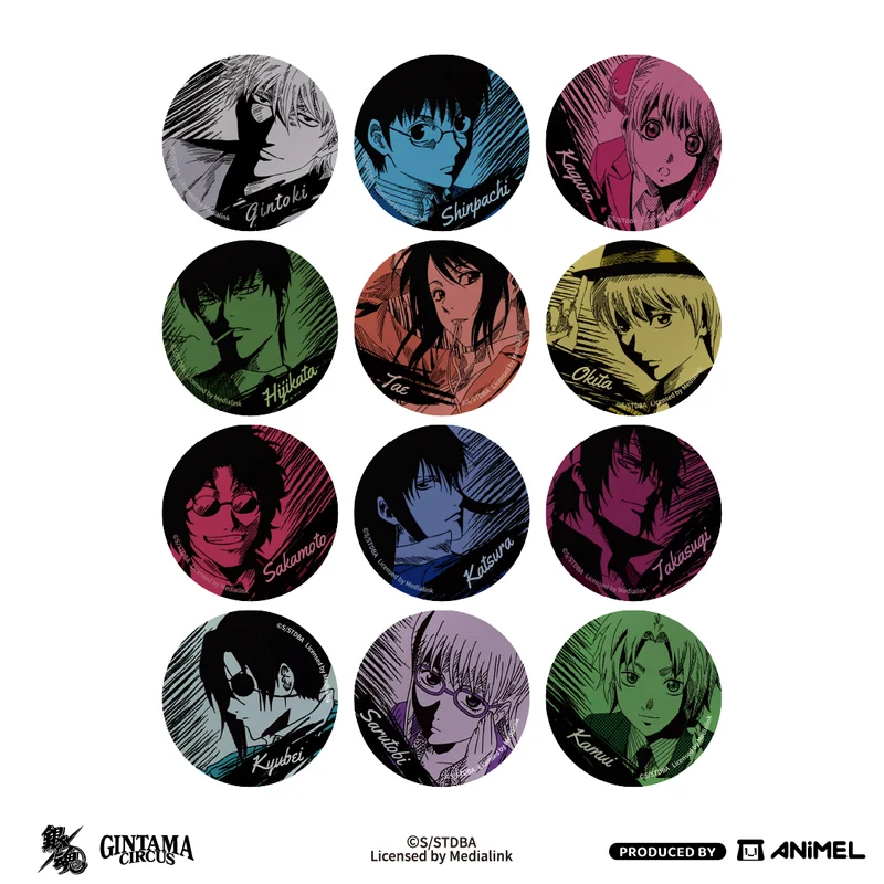 

Gintama Retro Pop Series 20th Anniversary Series Suit Ed Tinplate Badge Peripheral In Stock Suitable For Gifting And Collection