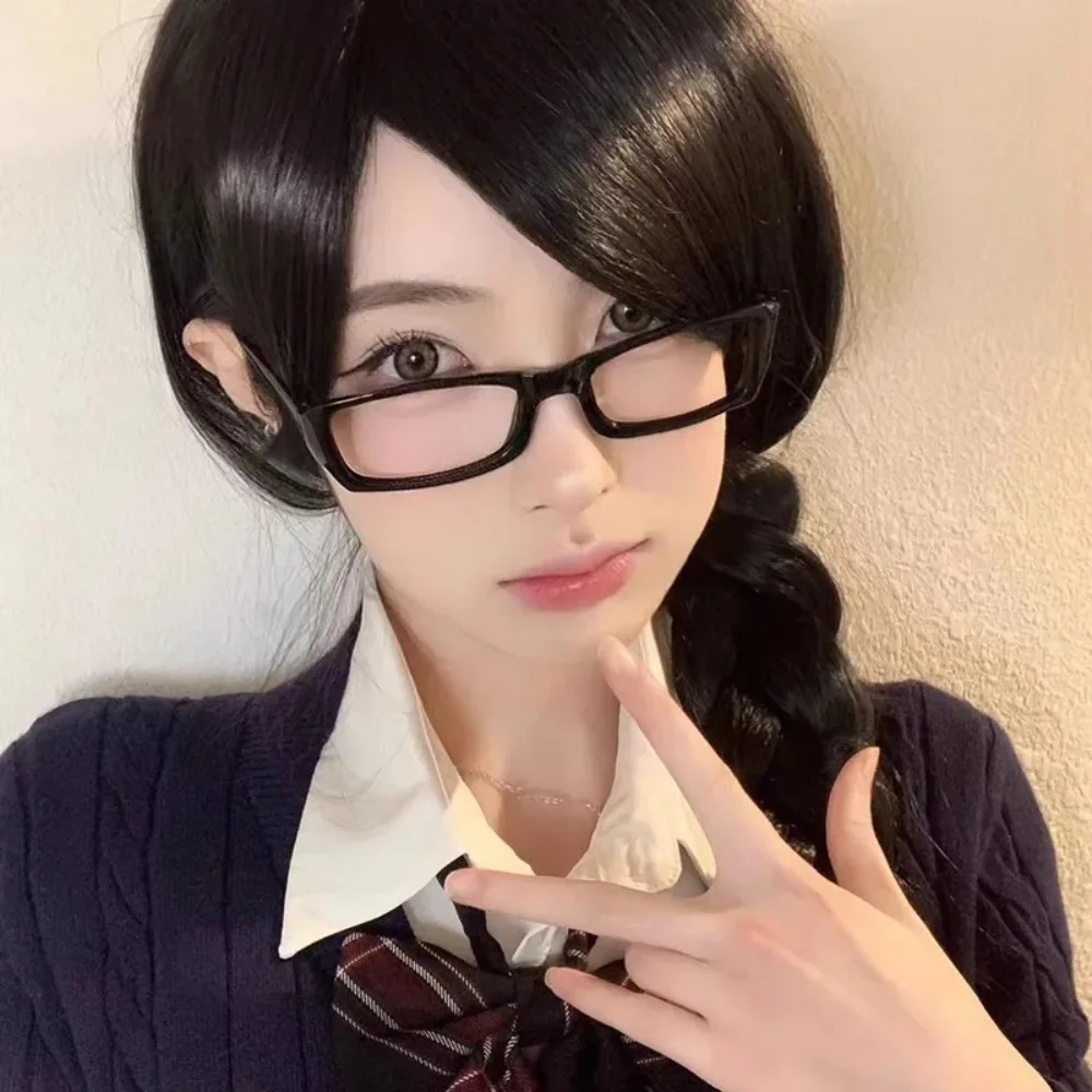 Japanese Korean Small Square Frame Glasses Women Retro Harajuku Eyeglasses Clear Reading Spectacle Blue Light Blocking Eyewears