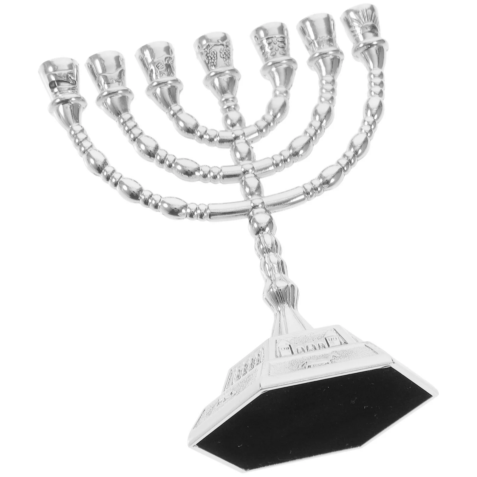 

7 Candlesticks Retro Decor Menorah Desktop Ornaments Religion Zinc Alloy Religious Decorative Vintage Miss