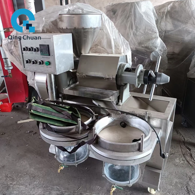 Oil Press Machine Automatic Commercial Peanut Rapeseed Melon Flaxseed Electric Screw Household Sesame Sunflower Seeds Extraction