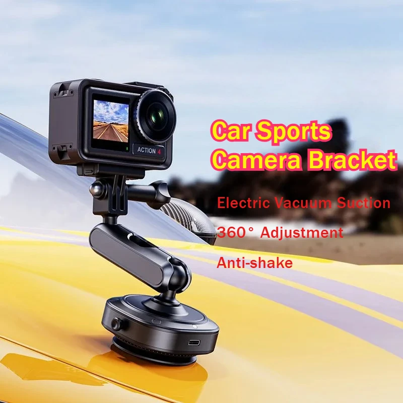 

Sport Action Camera Holder Mount Electric Vacuum Adsorption Aluminum Alloy for DJI Action 5 Pro/4 GoPro 13/12 Insta360 Ace Pro