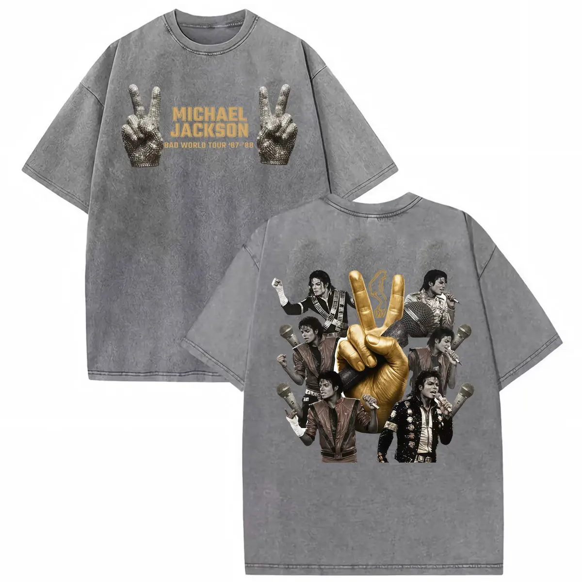 Vintage Washed Michael Jackson Bad Tour 1988 Trendy Graphic T