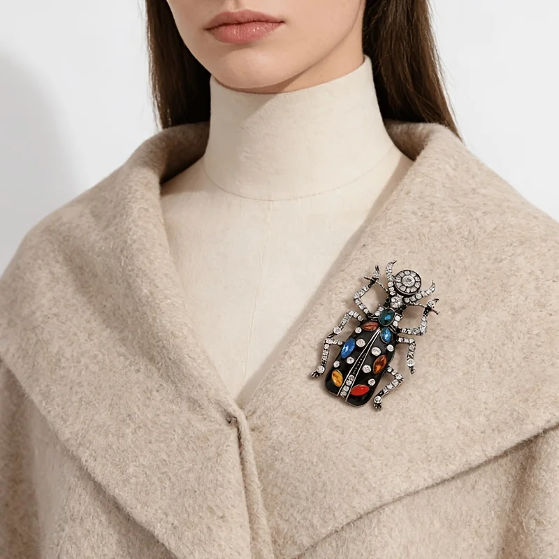 

1 stylish European and American brooch featuring exaggerated and creative beetle design, a perfect decorative accessory for women to wear on daily occasions and parties