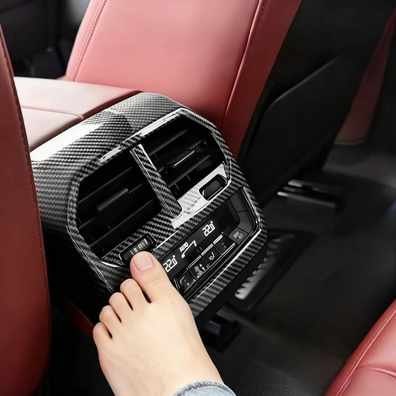 

Для BMW iX 2022-2024 ABS углеродное волокно, задняя крышка вентиляционного отверстия автомобиля, рамка, противоударная панель, наклейка, аксессуары для интерьера автомобиля