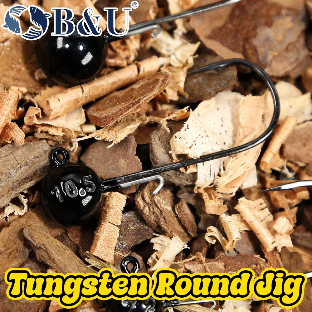 B&U Ami da pesca al tungsteno Richiamo Jig Head Hook 5.3g 7.2g 10.5g 14g Ami a manovella in tungsteno Luccio Bass Swimbait Ami da pesca Accessori