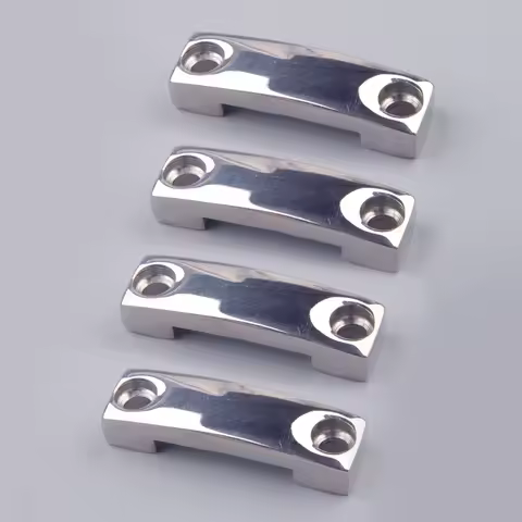 4Pcs Silver 316 Stainless Steel Deck Fitting Fender Lock Tie Down Eye Strap Loop for Boat Marine Yacht