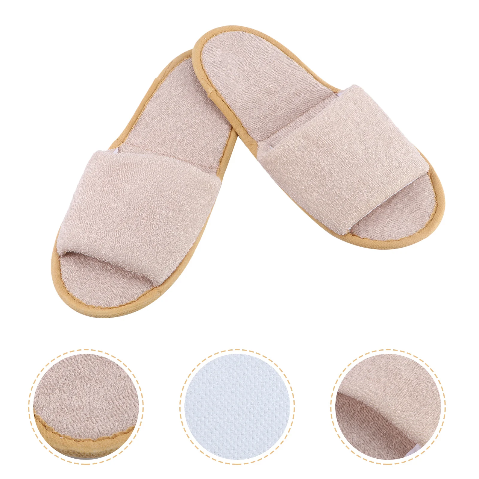 

Comfy Slippers to Wear at Home Foldable Travel While Sandals Simple Yellow Non-Skid