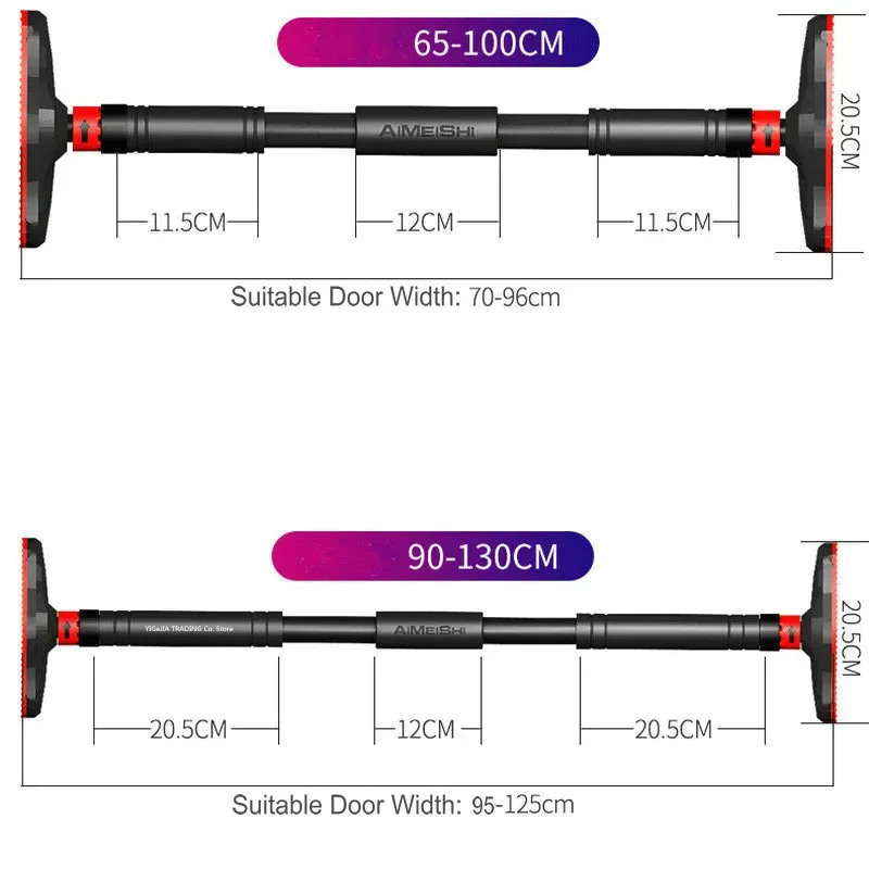 New Design 65-100cm/ 90-130cm/ 100-150cm Adjustable Door Horizontal Bar, Pull Up Bar for Doorway Width 70-140cm, No Need Drill