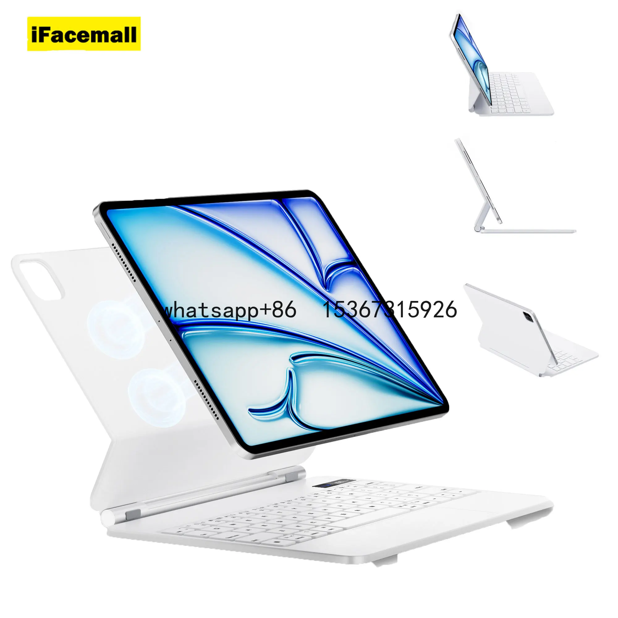 

IFacemall High Quality Smart Cover Magnetic Case Trackpad LED Backlit Keys Magic Keyboard Case for iPad Air 11 4/5/6/Air M3 2025