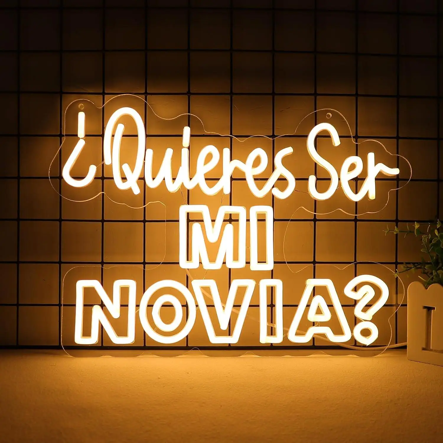 

Неоновая вывеска «Quieras Ser Mi Novia» с USB-подсветкой и регулировкой яркости для украшения на свадьбу, годовщину, День святого Валентина, подарок на помолвку для нее