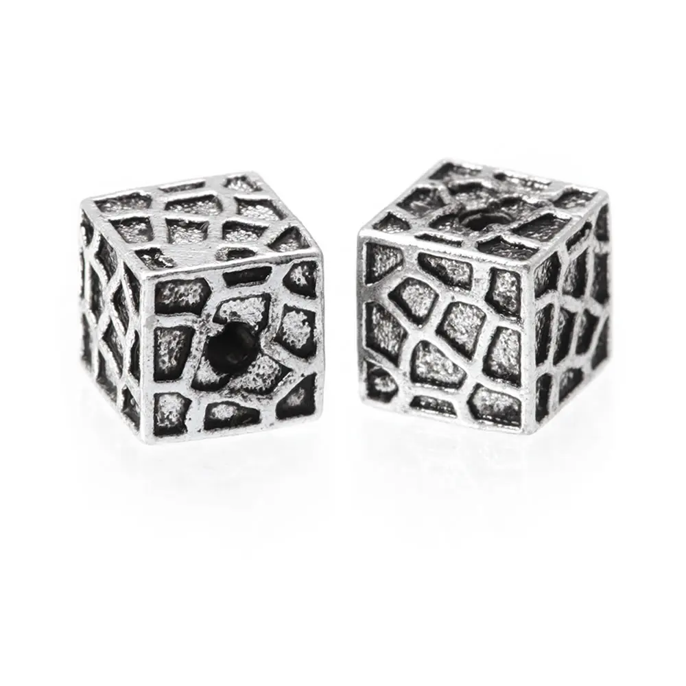 6.5 مللي متر 8 مللي متر 9.5 مللي متر 18K الذهب اللون النحاس مربع خزر عازل خرز سوار قلادة عالية الجودة Diy بها بنفسك مجوهرات اكسسوارات صنع #5