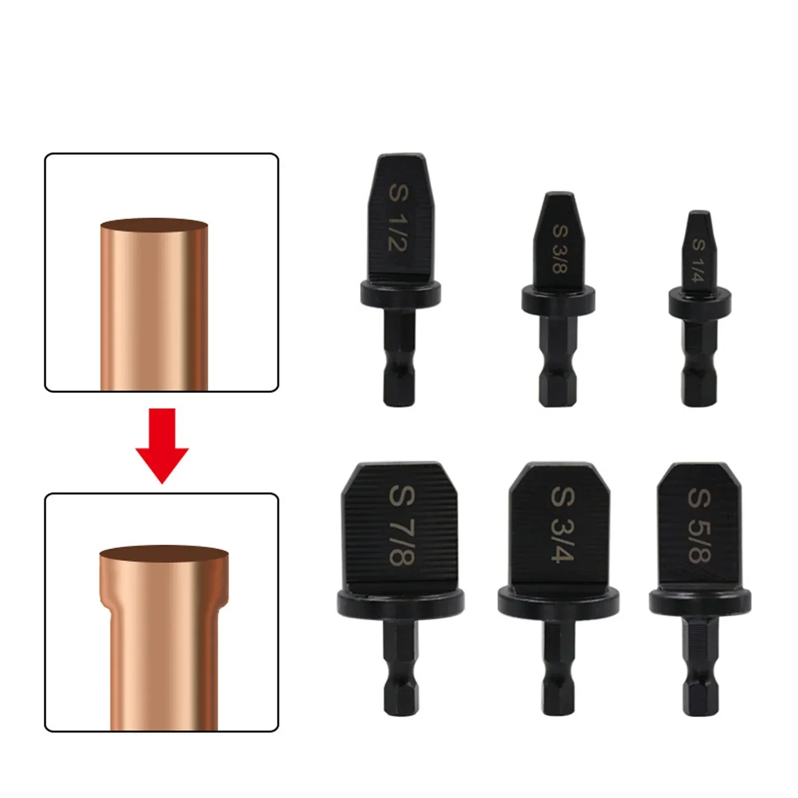 6Pc Buis Pijp Expander Koperen Zeskant Schacht Keizerlijke Pijp Expander Elektrische Boor Affakkelen Gereedschap Voor Airconditioning Installatie