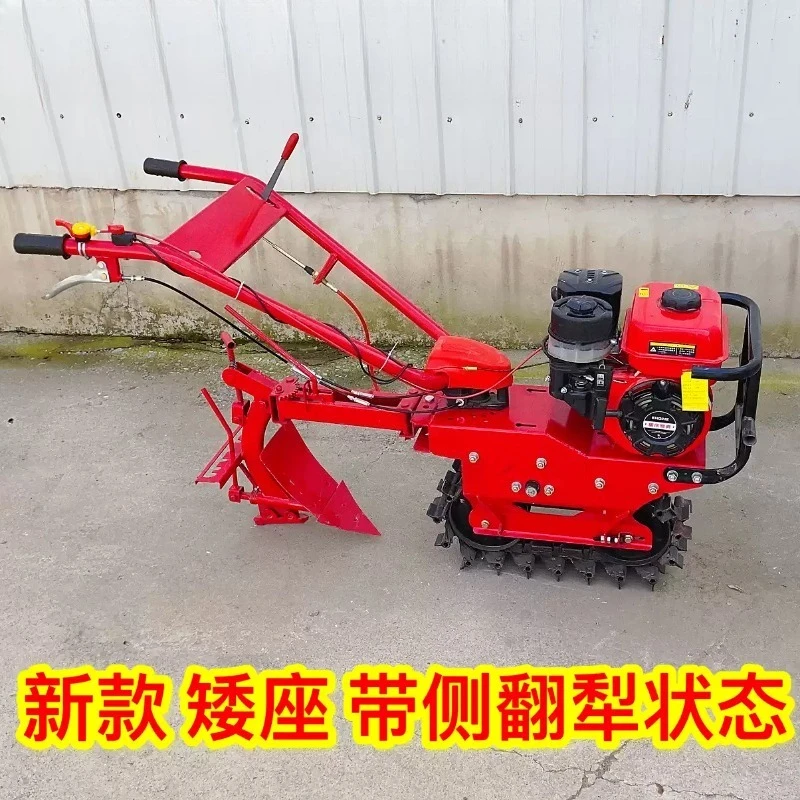 Multifunctional Chain Rail Micro Cultivator Portable Farm Tilling Trencher Machine For Agricultural Soil Work