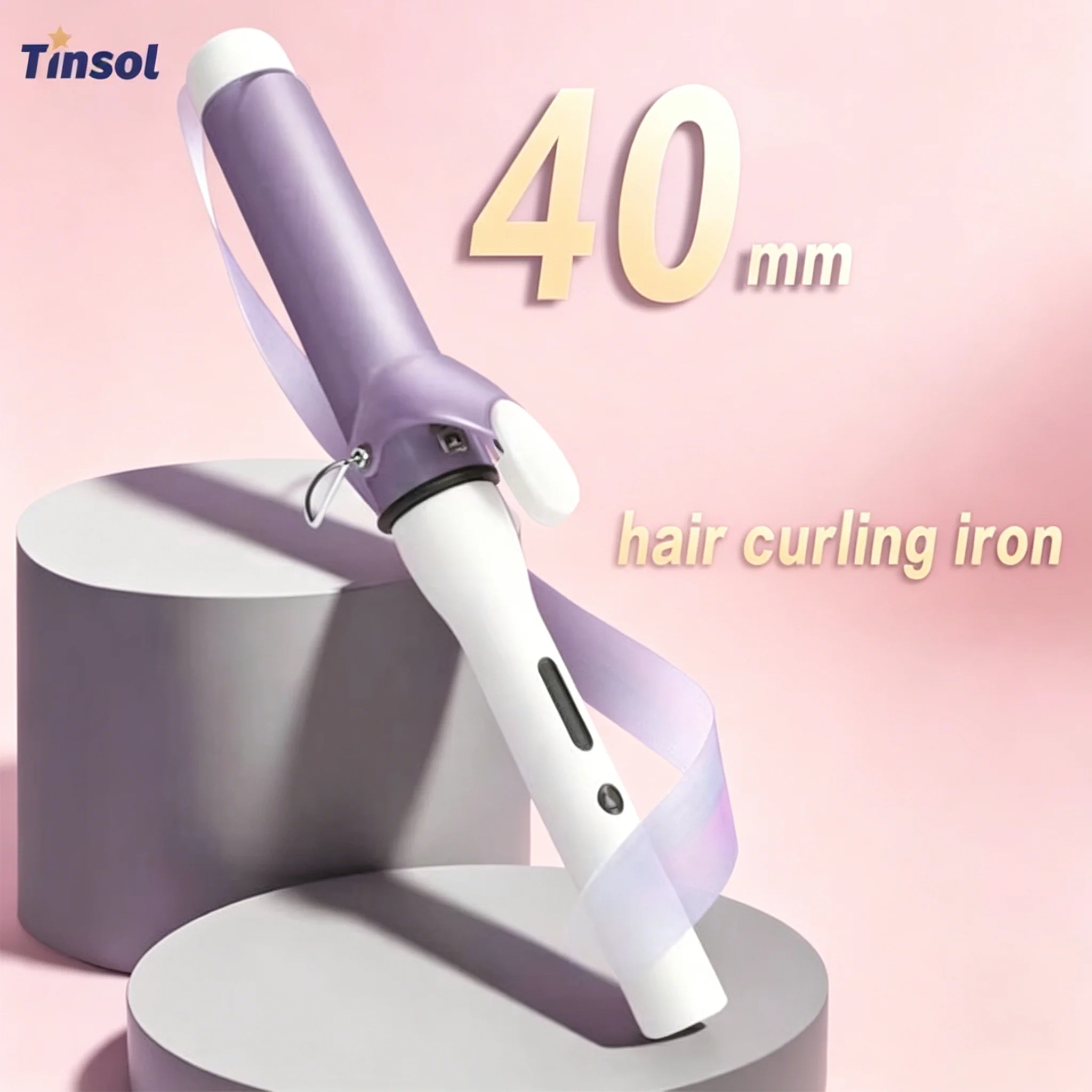 

TINSOL 40MM Professional Ceramic Large Wave Curling Iron Electric Curling Iron Hair Styling Tool Salon Styling Tool