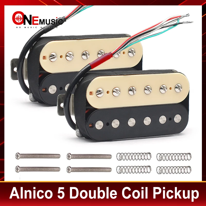 Zebra Alnico 5 Electric Guitar Pickup Humbucker Double Coil Pickup Alnico V Guitar parts Ivory/Black